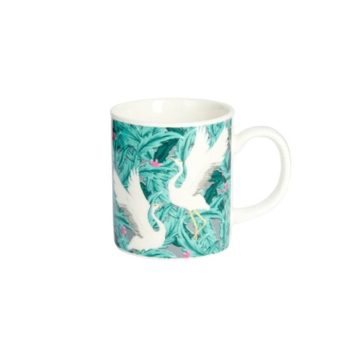 Espresso porcelanowa filiżanka z egzotycznym wzorem żurawia, 80 ml