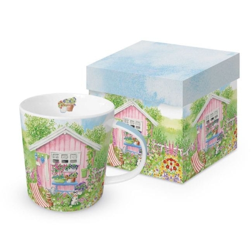 Różowy Domek Kubek Porcelanowy w Ozdobnym Pudełku, 400 ml