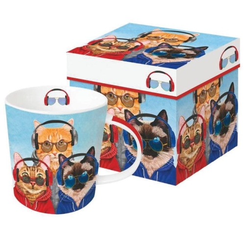 Koty Kubek Porcelanowy w Ozdobnym Pudełku, 400 ml