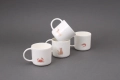Porcelanowe kubeczki z uchem z rysunkami Czynie Ceramics