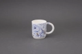 Kubek z cienkiej i delikatnej porcelany, malowany złotem i kobaltem. Kabala Studio