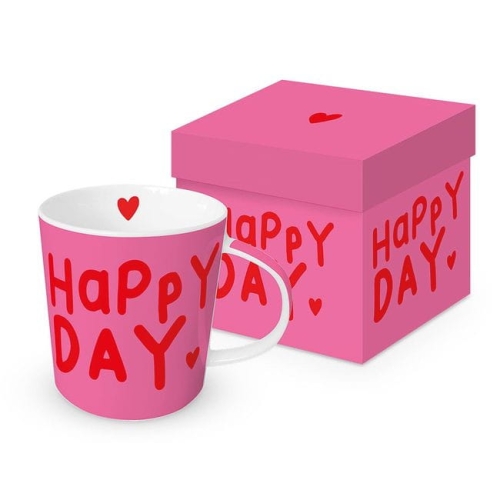 „Happy Heart” Porcelanowy Kubek w Ozdobnym Pudełku 400 ml