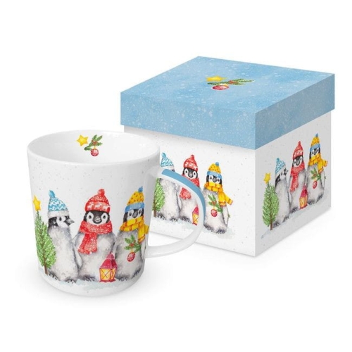 Pingwiny Kubek Porcelanowy w Ozdobnym Pudełku 400 ml