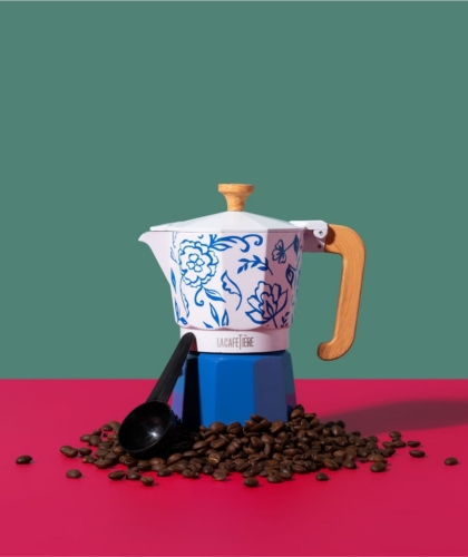 Kawiarka La Cafetière Venice, Blu Fiorato – 6 Filiżanek