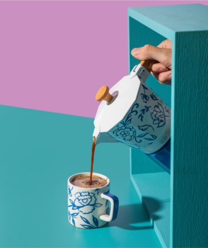 La Cafetière Ceramiczna filiżanka do espresso Blu Fiorato, 120 ml