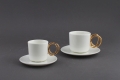 Filiżanki espresso i cappuccinoTwist ze złotym uchem