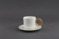 Filiżanka cappuccino Twist ze złotym uchem Ende Ceramics