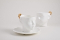 Kubek i filiżanka główka ze złotym uchem Ende Ceramics
