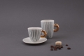 porcelanowe filiżanki w kreski Cerama