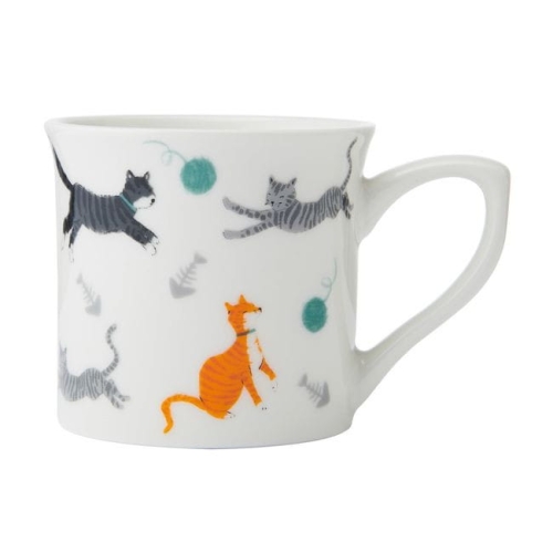 Mikasa, Kubek Porcelanowy Ryflowany Koty – 250 ml
