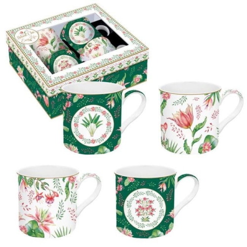 Ogród Botaniczny – Zestaw Kubków Porcelanowych w Ozdobnym Pudełku 300 ml