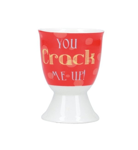 Porcelanowy kieliszek do jajek "You crack me up"
